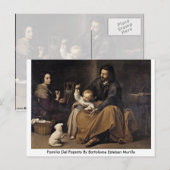 Carte Postale Familia Del Pajarito Par Bartolome Esteban Murillo (Devant / Derrière)
