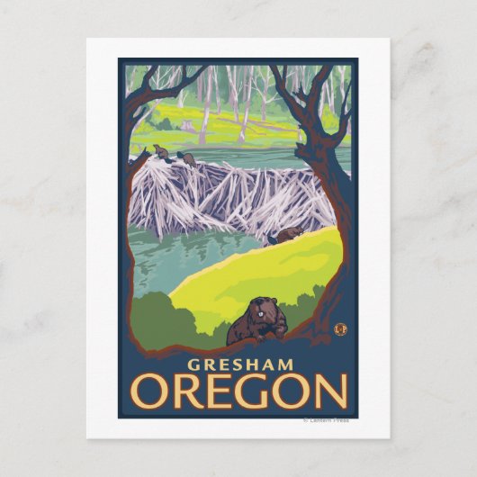 Carte Postale Famille Beaver - Gresham, Oregon (Devant)