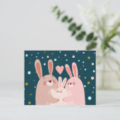 Carte postale Famille Bunny Cute (Debout devant)