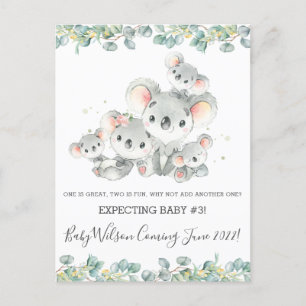 Carte Postale Famille Cute Koala de cinq Faire-part de naissance
