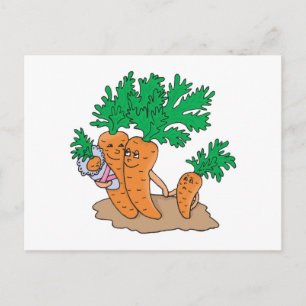 Carte Postale famille de carottes mignonnes