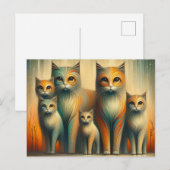 Carte Postale Famille de chats (Devant / Derrière)