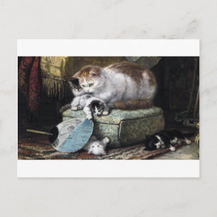 Carte Postale Famille de chats, Henriette Ronner-Knip