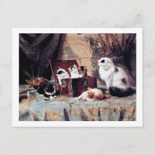 Carte Postale Famille de chats, Henriette Ronner-Knip