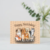 Carte Postale Famille de chiens Joyeux anniversaire Empreinte de (Debout devant)