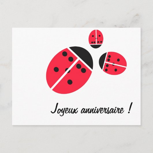 Carte Postale famille de coccinelle (Devant)