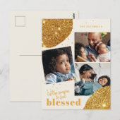 Carte Postale Famille de collage photo moderne Noël (Devant / Derrière)