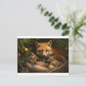Carte Postale Famille de Fox dans la nature (Debout devant)