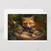 Carte Postale Famille de Fox dans la nature (Devant / Derrière)