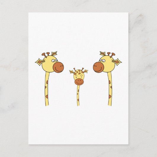 Carte Postale Famille de Giraffes. Dessin. (Devant)