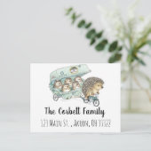 Carte Postale Famille de hérisson Whimsical personnalisable (Debout devant)