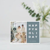 Carte Postale Famille de photos de Noël | Joyeuses vacances Bleu (Debout devant)