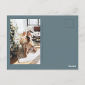 Carte Postale Famille de photos de Noël | Joyeux + Bleu (Dos)