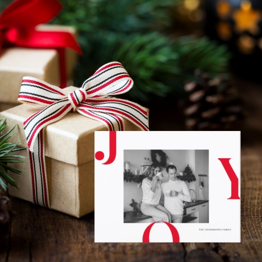 Carte Postale Famille de photos de Noël | Red Joy