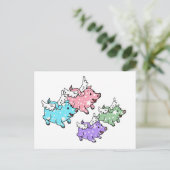 Carte Postale Famille de porcs volants (Debout devant)