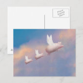 Carte Postale famille de porcs volants (Devant / Derrière)