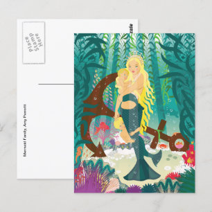 Carte postale Famille de sirènes (blondes légères)