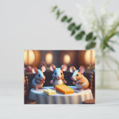 Carte Postale Famille de souris à la table à manger (Debout devant)