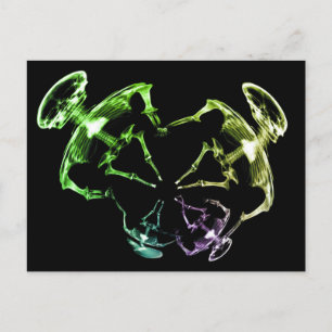 Carte Postale Famille de squelettes à rayons X étirés 4