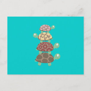 Carte Postale Famille de tortues