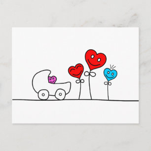 Carte Postale Famille des coeurs