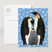 Carte Postale famille des pingouins (Devant / Derrière)