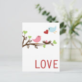 Carte Postale Famille D'Oiseaux Avec Coeur (Debout devant)