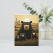 Carte Postale Famille d'ours Dapper dans un royaume floral (Debout devant)