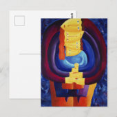 Carte Postale Famille Ensemble Moderne Peinture Portrait Art (Devant / Derrière)