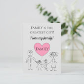 Carte Postale FAMILLE est le plus grand cadeau Mignonne (Debout devant)