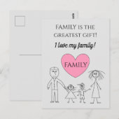 Carte Postale FAMILLE est le plus grand cadeau Mignonne (Devant / Derrière)