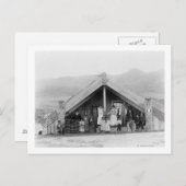 Carte Postale Famille Maori à la maison PhotographieNouvelle-Zél (Devant / Derrière)