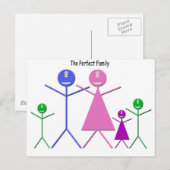 Carte Postale Famille Monster (2 Garçons, 1 Fille) (Devant / Derrière)