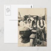 Carte Postale famille moto et sidecar (Devant / Derrière)