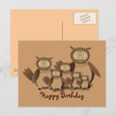 Carte Postale Famille Owl (Devant / Derrière)