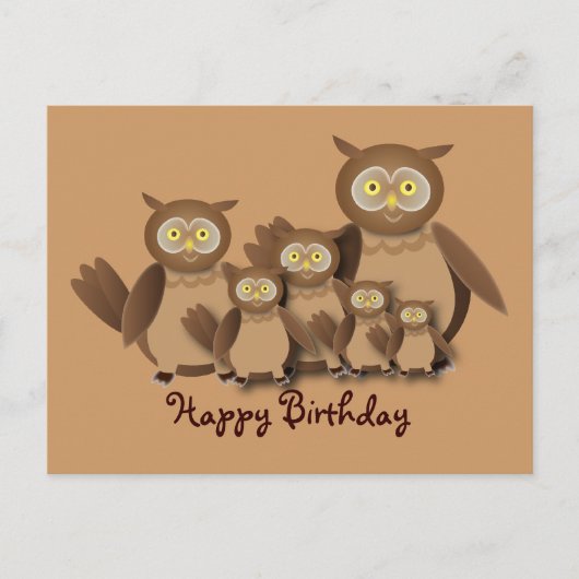 Carte Postale Famille Owl (Devant)