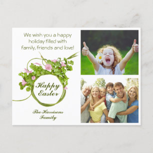 Carte Postale Famille Pâques Vos photos Vert
