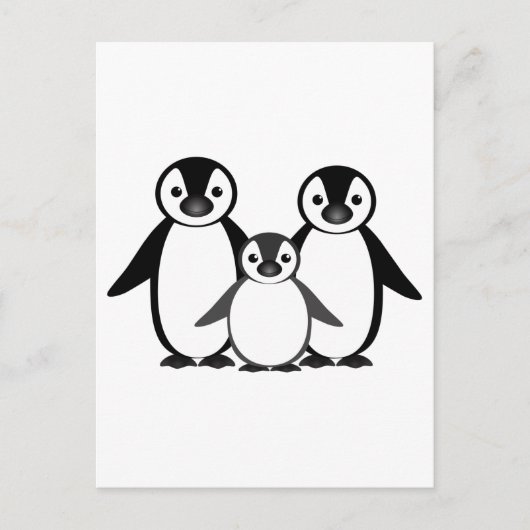 Carte Postale Famille Penguin (Devant)