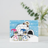 Carte postale Famille Penguin & Eskimo (Debout devant)