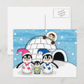 Carte postale Famille Penguin & Eskimo (Devant / Derrière)