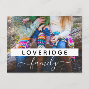 Carte Postale Famille personnalisée Nom de famille Photo personn