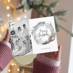 Carte Postale Famille Photo | Joyeuse couronne d'hiver de Noël<br><div class="desc">Famille Photo | Joyeuse couronne d'hiver de Noël</div>