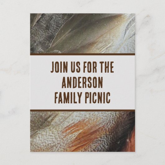Carte Postale Famille Pique-nique Faire-part Plumes Photo Réunio (Devant)