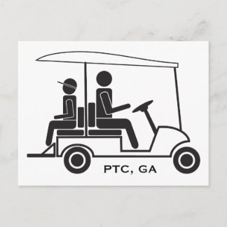 Carte Postale Famille PTC GA Golf Cart