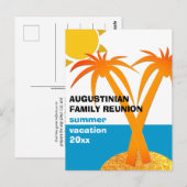 Carte Postale Famille Réunion vacances d'été (Devant / Derrière)