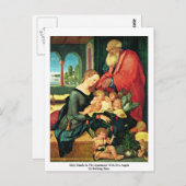 Carte Postale Famille Sainte Dans L'Appartement Avec Cinq Anges (Devant / Derrière)