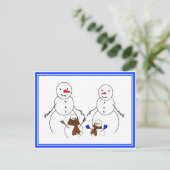 Carte Postale Famille Snowman (Debout devant)