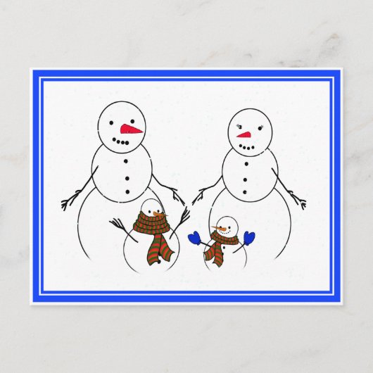 Carte Postale Famille Snowman (Devant)