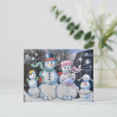 Carte Postale Famille Snowman (Debout devant)