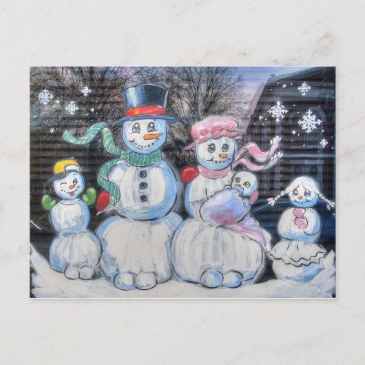 Carte Postale Famille Snowman (Devant)